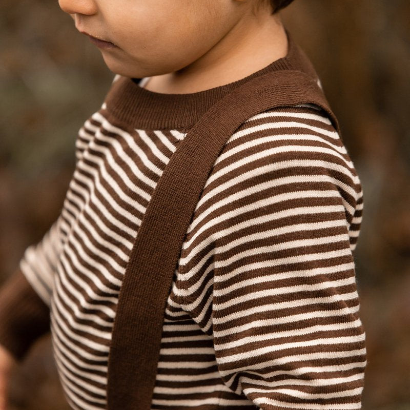 Fliink | Favo Pullover | Chicory Coffee W. Sand Stripes - Eli & Friends