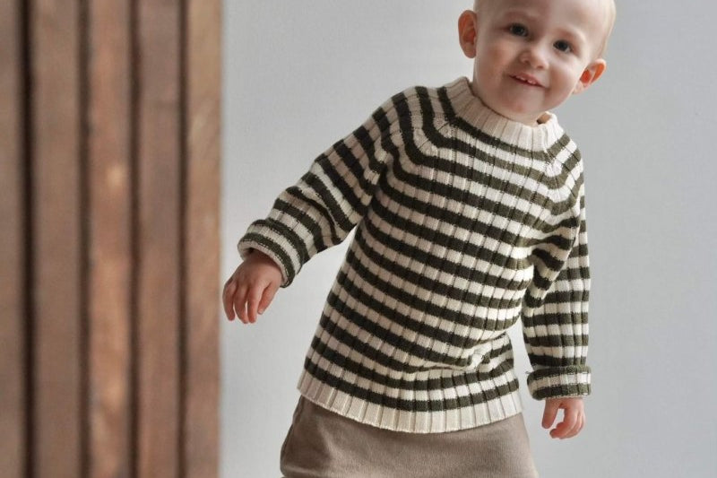 FUB | Højhalset Sweater | Ecru / Forest - Eli & Friends