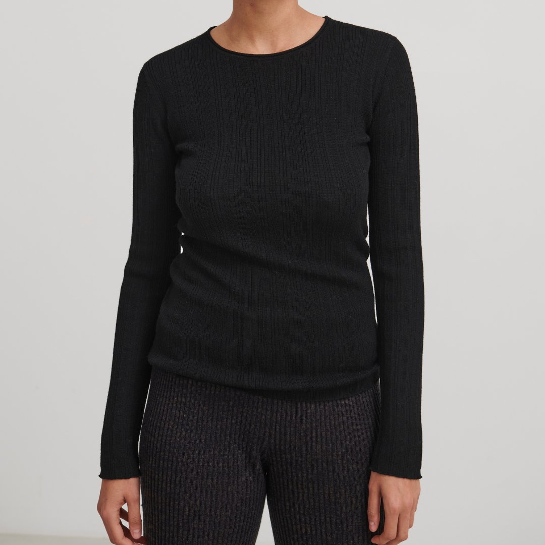 FUB Woman | Rib Blouse | Black - Eli & Friends