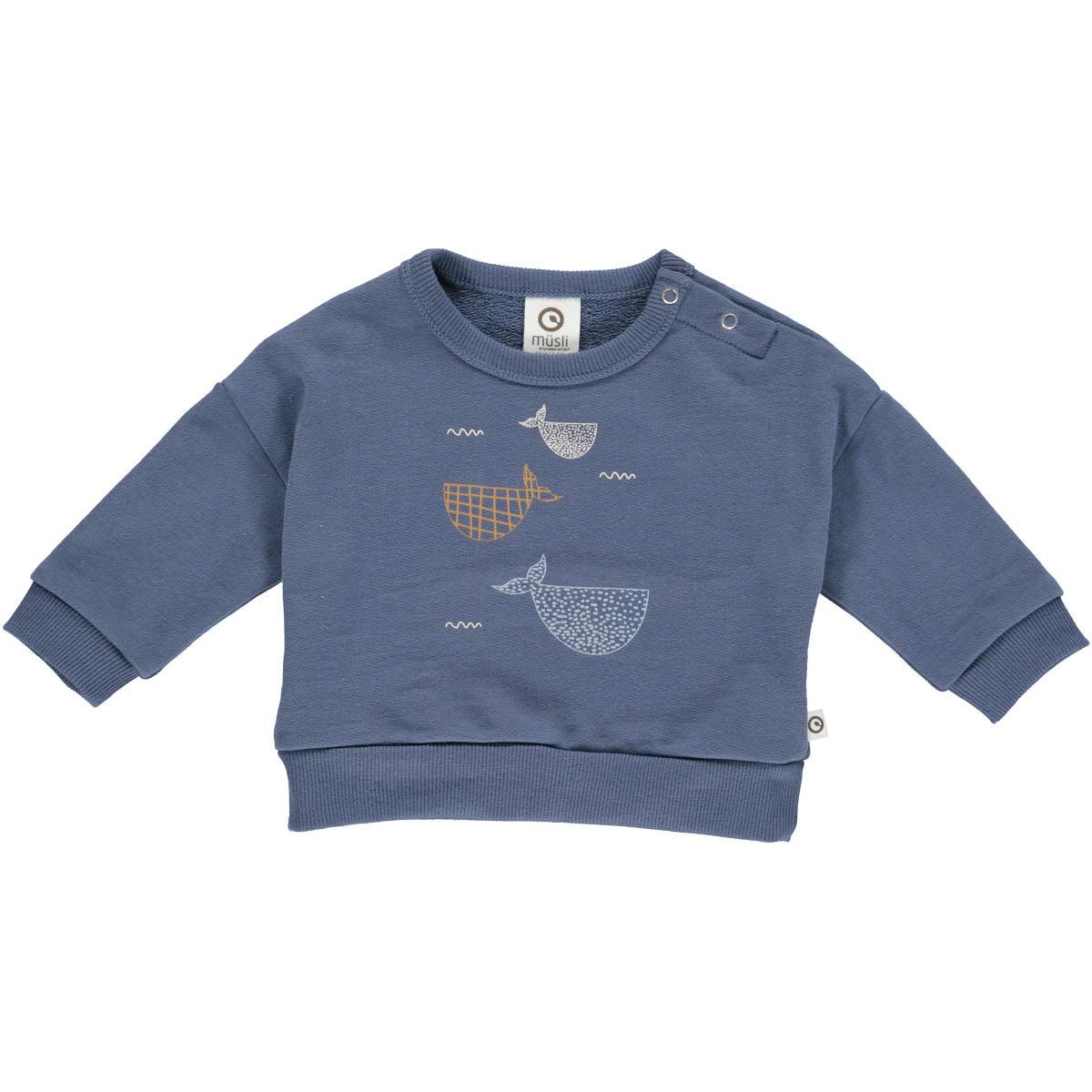 Müsli | Whale Sweatshirt Baby | Indigo - Eli & Friends