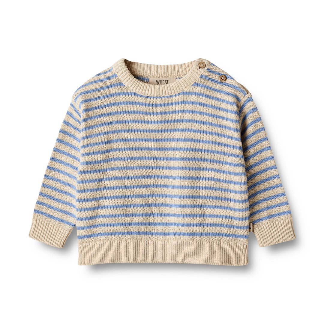 Wheat | Knit Pullover Chris | Azure Stripe - Eli & Friends