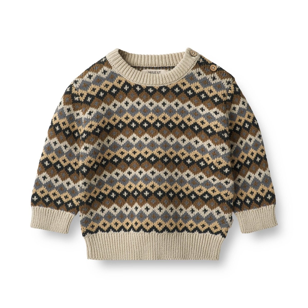 Wheat | Sweater Jacquard Pullover Elias | Multi Blue - Eli & Friends