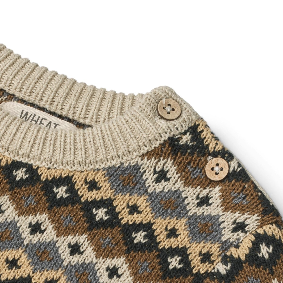 Wheat | Sweater Jacquard Pullover Elias | Multi Blue - Eli & Friends