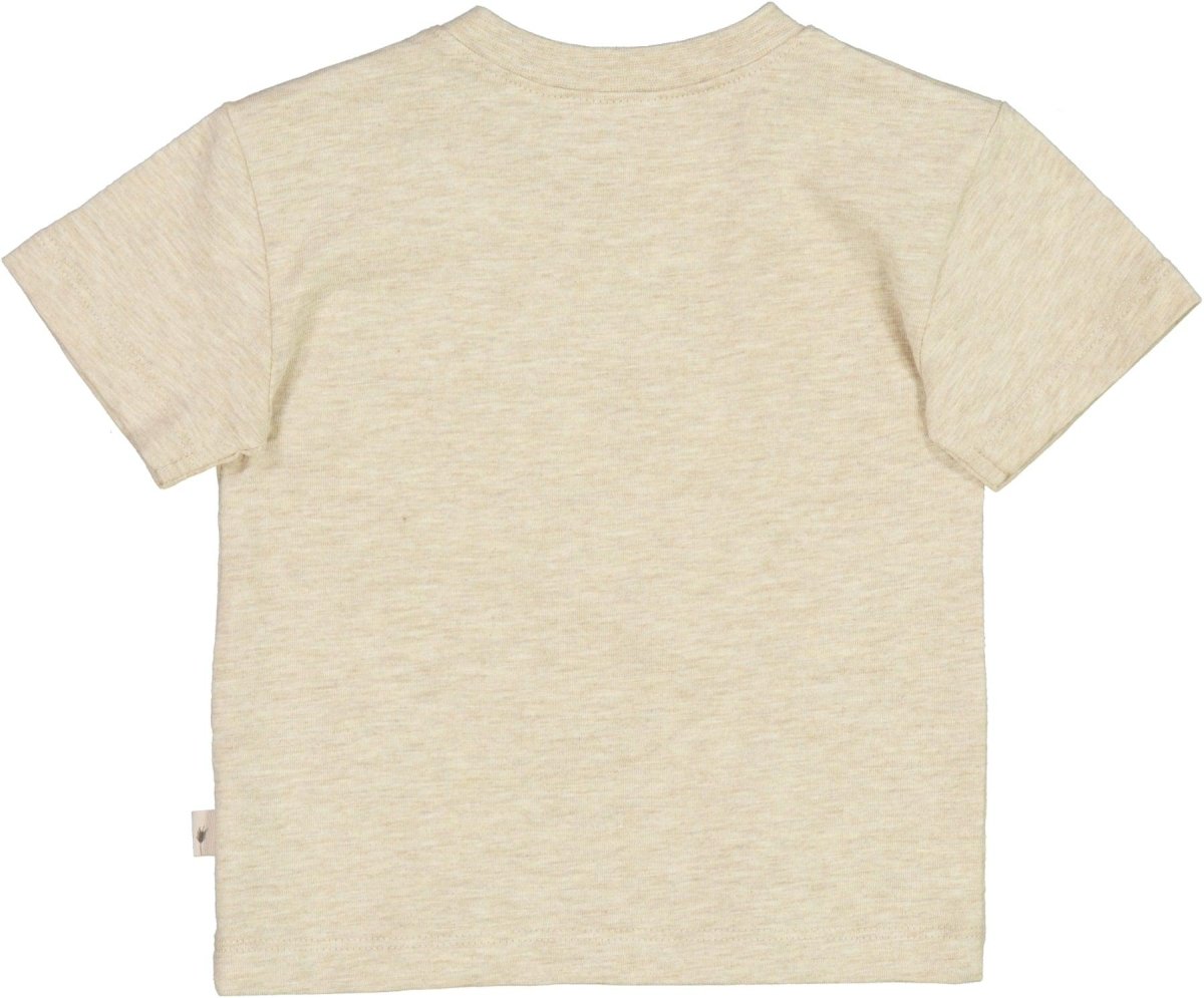 Wheat | T-Shirt Bee Embroidery | Buttermilk Melange - Eli & Friends